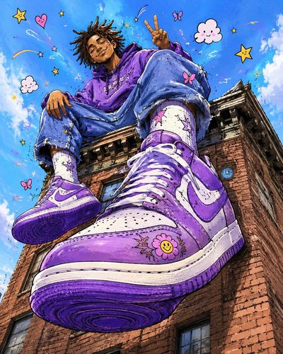 Heroic Sneakers: A Whimsical Urban Adventure