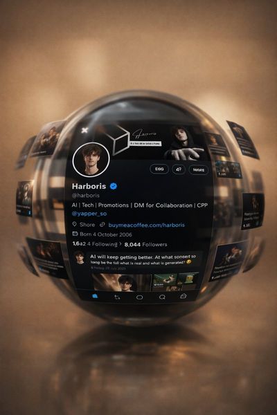 Cinematic Glass Sphere Showcasing X Profile