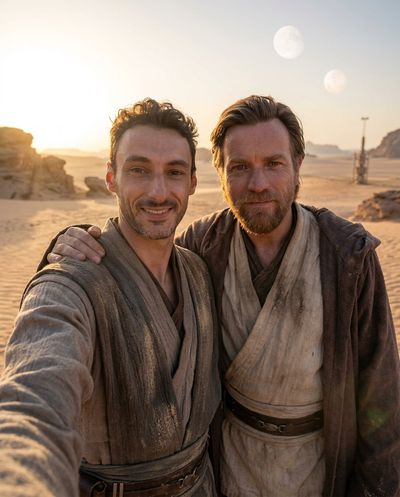 Banana Jedi: A Galactic Selfie with Obi-Wan