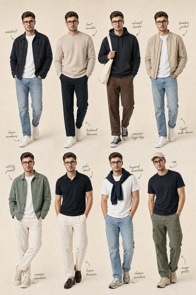 Eight Casual Styles in One Fluid Editorial