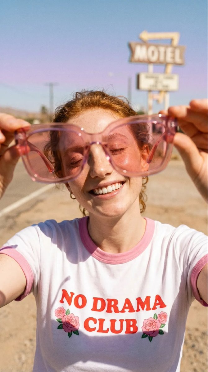 Retro Desert Vibes: A Joyful Portrait