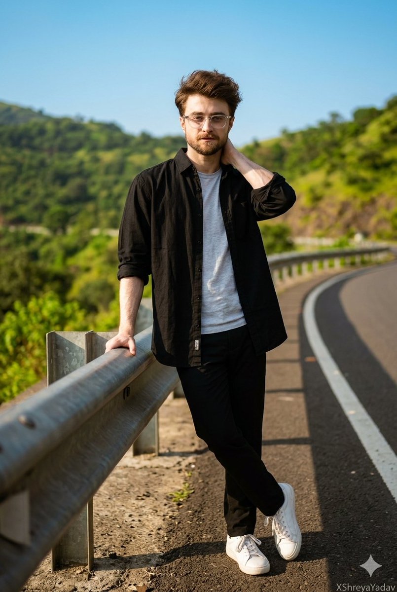 Effortless Cool on a Curved Roadside