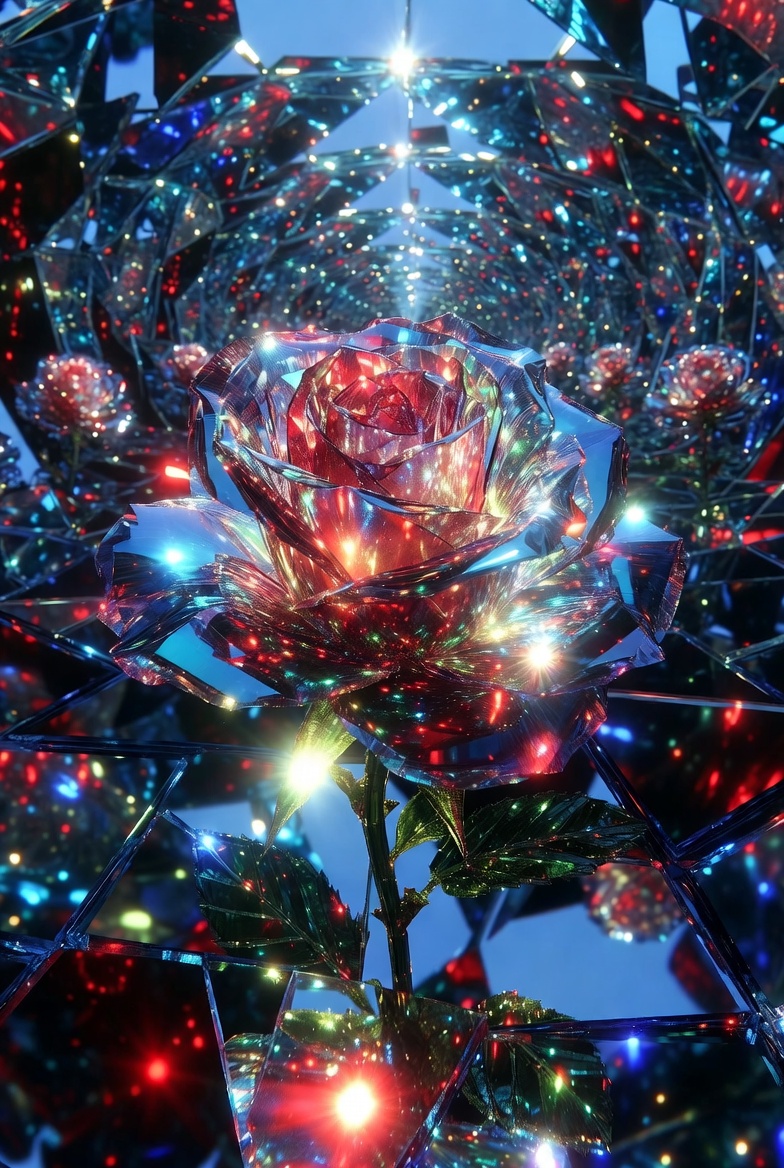 Quantum Blossoms: A Kaleidoscopic Rose