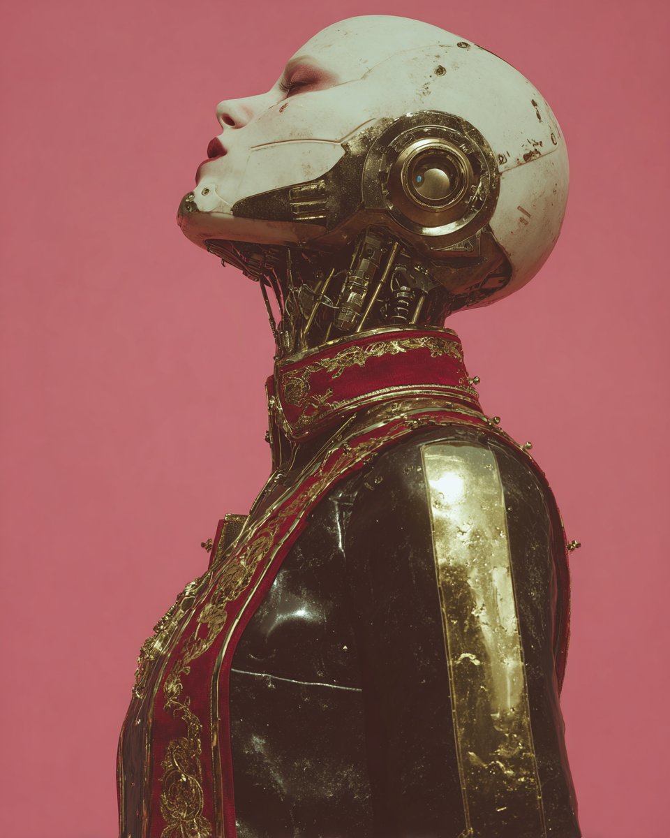 Dystopian Elegance: The Humanoid in Tech and Opulence