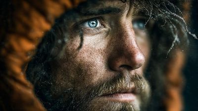 Frostbitten Resilience: A Portrait of Survival