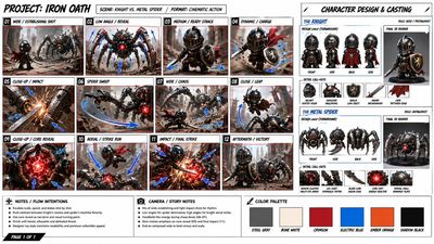 Crafting a Cinematic Battle: Knight vs. Metal Spider