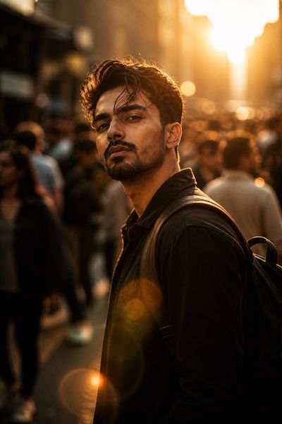 Golden Hour Urban Portrait with Cinematic Backlight