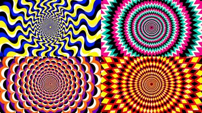 Concentric Sawtooth Rings Spiral Inward in Hypnotic Op Art