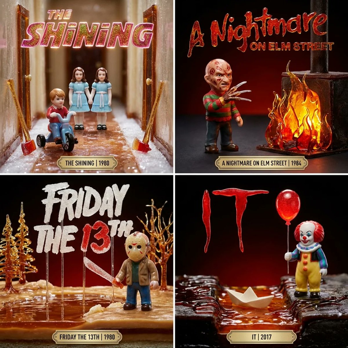 Crystal Sugar Inferno: A Sweet Horror Landscape
