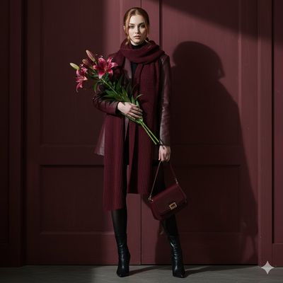 Burgundy Elegance: A High-Fashion Statement