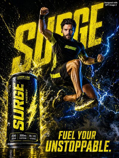 Electrified Power Jump Ad for SURGE Energy Drink