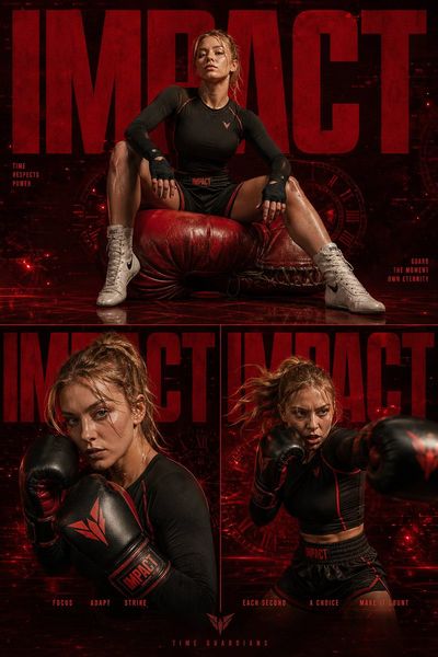 Triumph in Motion: Sydney Sweeney Boxing Triptych