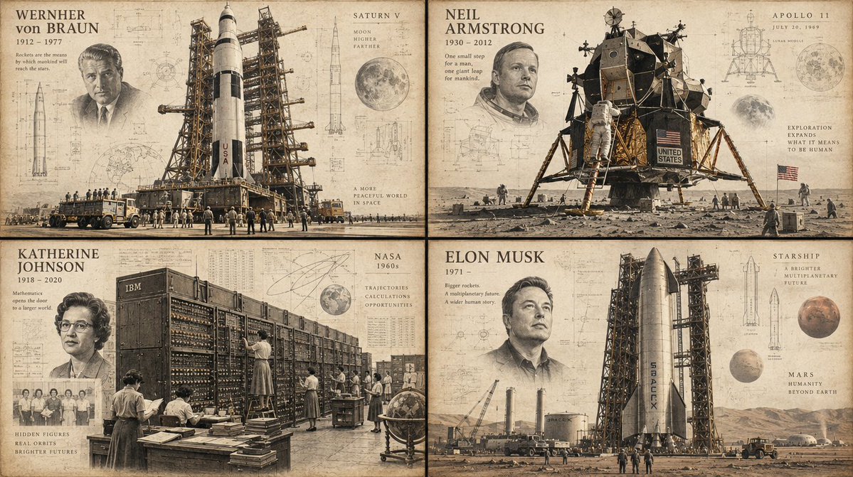 Engineers gather around massive rocket engine in archival plate