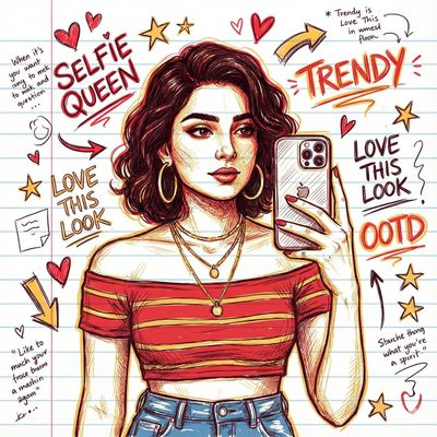 Chic Reflections: A Doodle Delight