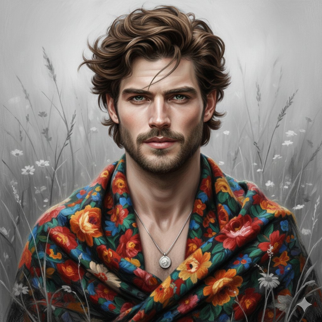 A Soulful Portrait in Grayscale and Color