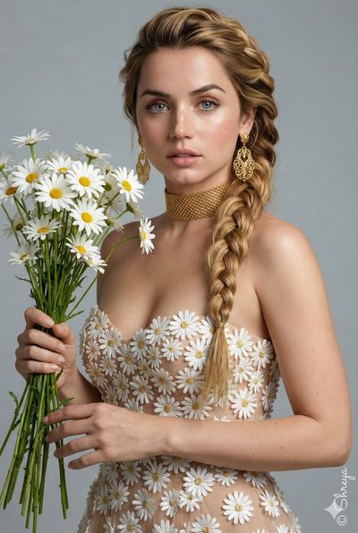 Floral Couture: A Hyper-Realistic Spring Portrait
