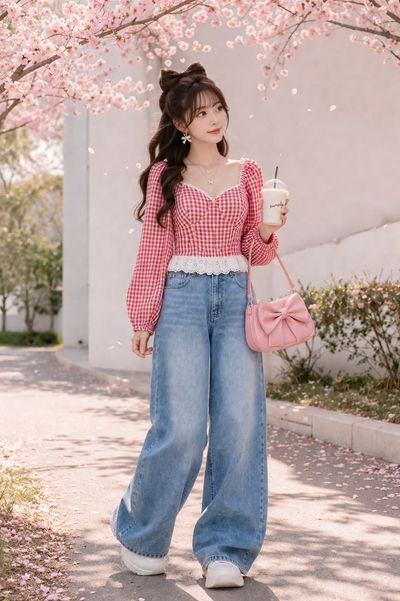 A cute Korean girl enjoys a quiet coffee break