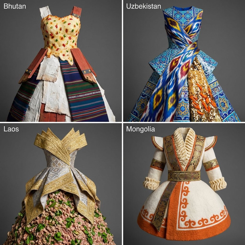 Triangular Fusion: Four Nations, One Dress