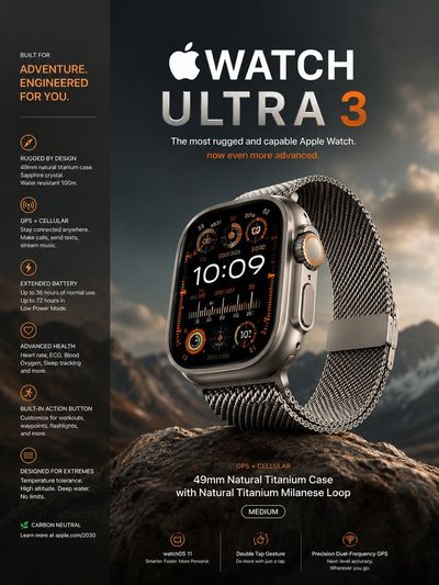 A sleek smartwatch floats in a dark luxury void