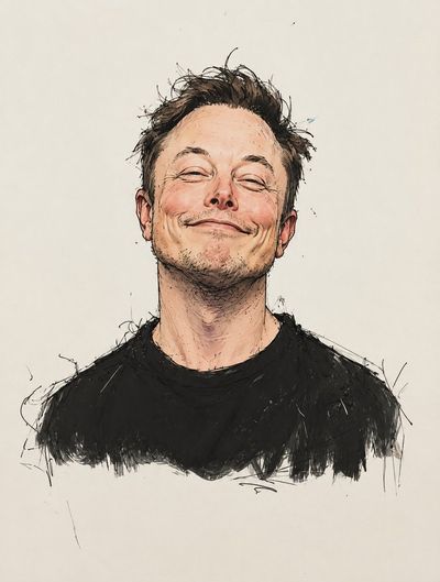 Four iconic celebrities become playful caricatures in loose ink sketches