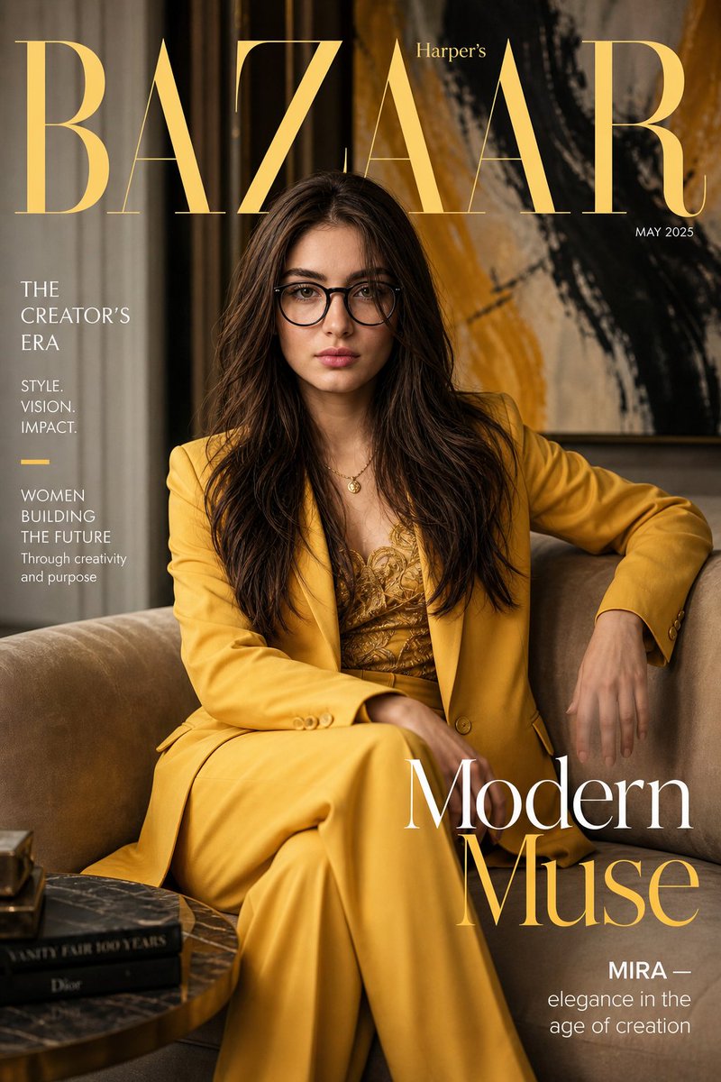 Harper’s Bazaar Cover: Elegance in Yellow