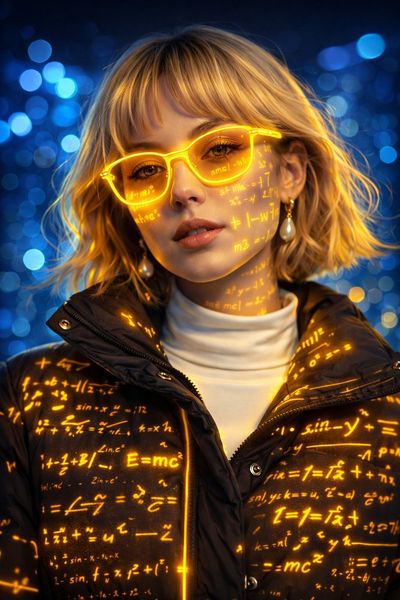 Electrifying Serenity: A Cyber-Aesthetic Portrait