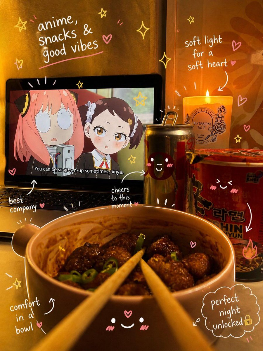 Warm Cozy Cafe Table with Playful Doodles