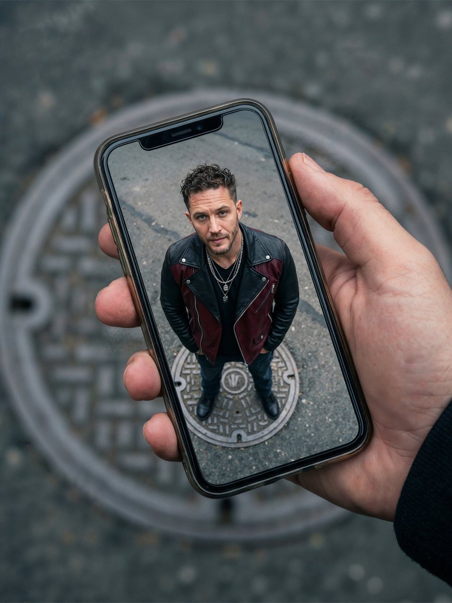Miniature Stranger in the Phone Frame