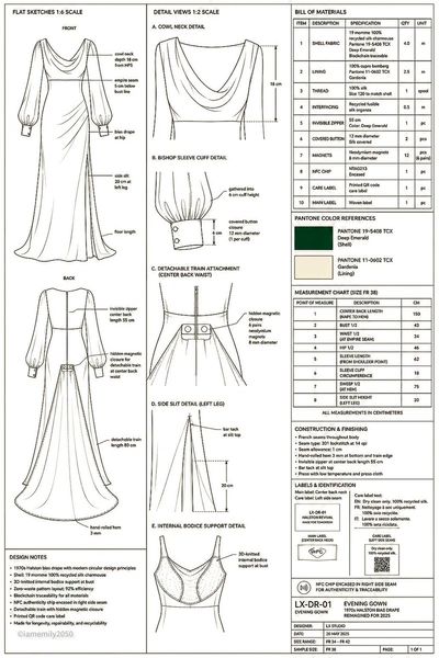Technical Elegance: The LX-DR-01 Gown Specification