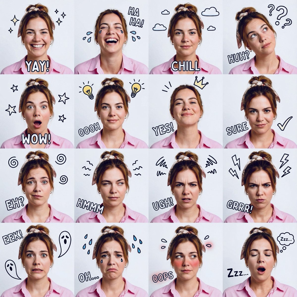 A Spectrum of Emotion: 16 Faces, 1 Identity