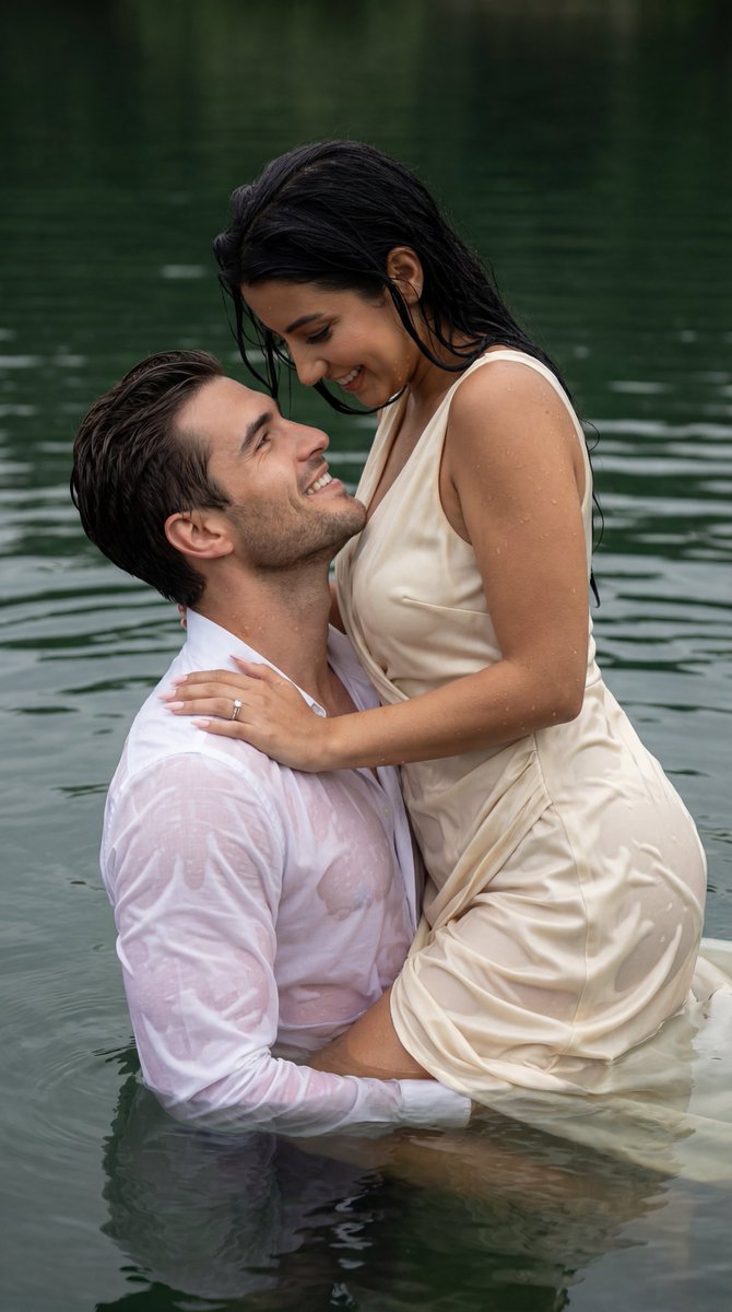 Cinematic Romance in a Serene Lake