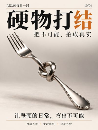 Stainless Steel Fork Tied in a Knot as Surreal Sculpture