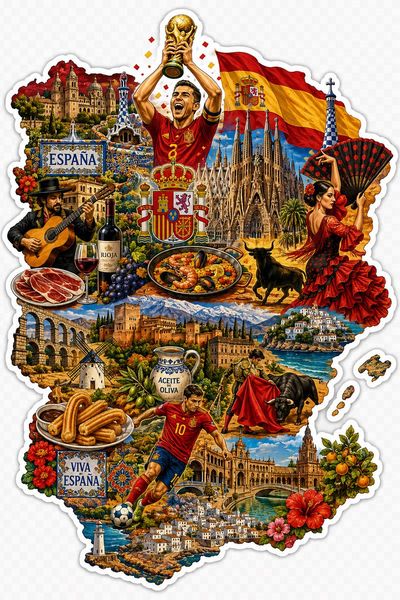 French map sticker celebrates World Cup victory with iconic symbols