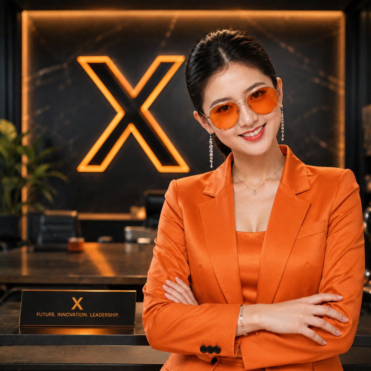 Confident Businesswoman in Luxury Office Setting