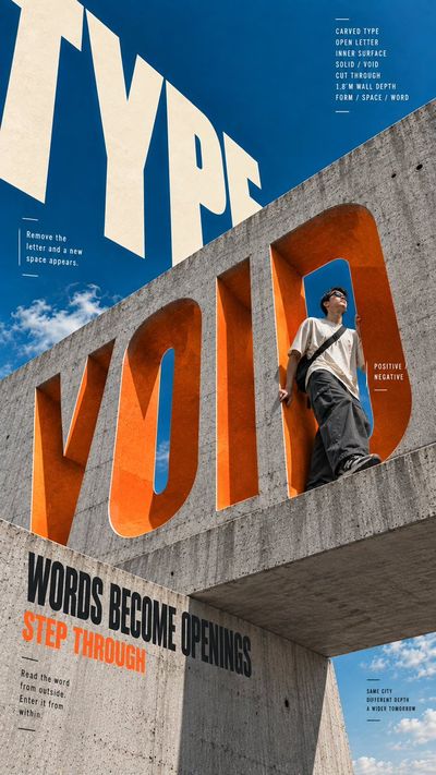 Brutalist Poster Series Merges Monumental Typography with Realistic Figures