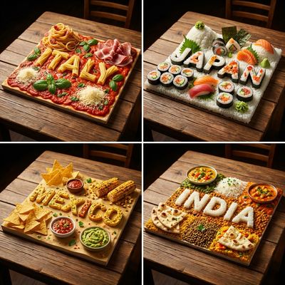Global Feast in 3D Typography