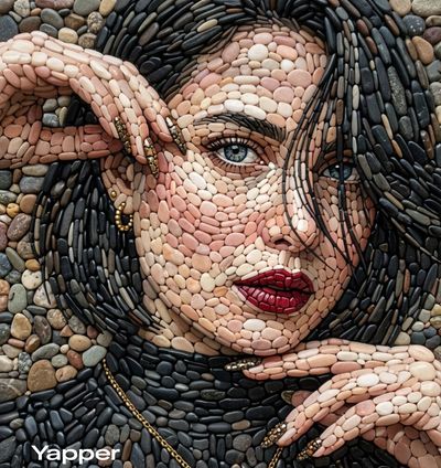 Pebble Mosaic Portrait in Stunning Detail
