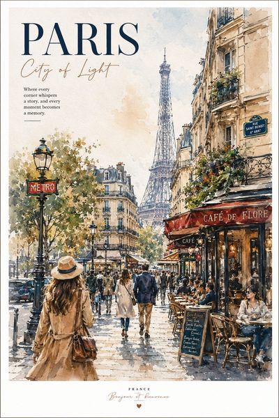 Timeless Cityscapes: Watercolor Elegance