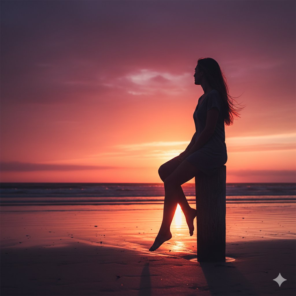 Serenity at Sunset: A Cinematic Beach Moment