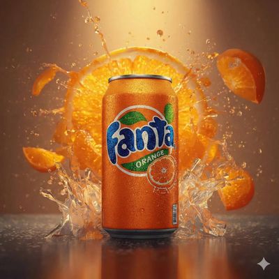 Cinematic Splash of Fanta Orange Delight