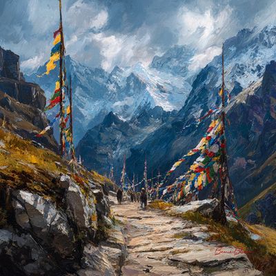 Alpine Journey Through the Windswept Pass