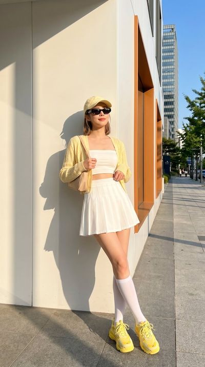 Golden Hour Chic: Yellow Meets White