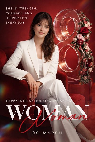 Red Elegance: International Women's Day Editorial