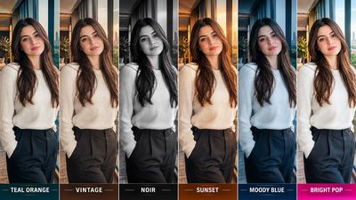 Six-Panel Cinematic Color Grading Sheet Reveals Dramatic Mood Shifts