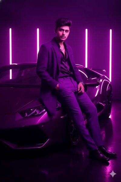Neon Elegance: Youth Meets Luxury Sports Car