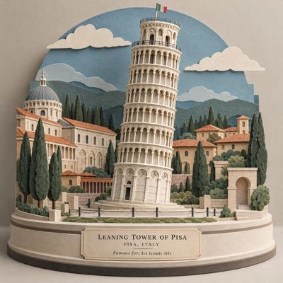 Layered Paper Sculpture of Eiffel Tower as Handcrafted Architectural Model