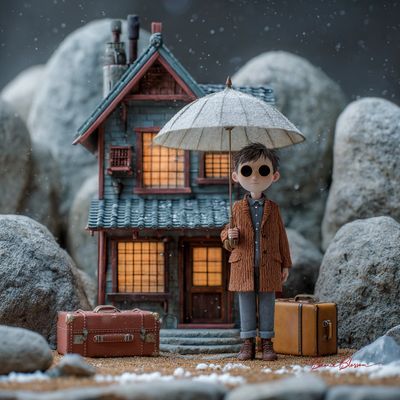 Snowy Punk Adventure: A Boy in Style