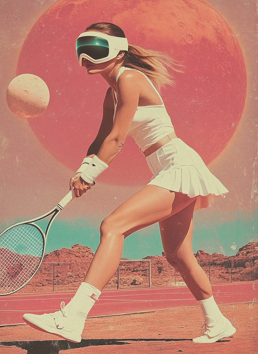 Martian Serve: Retro-Futuristic Tennis Elegance