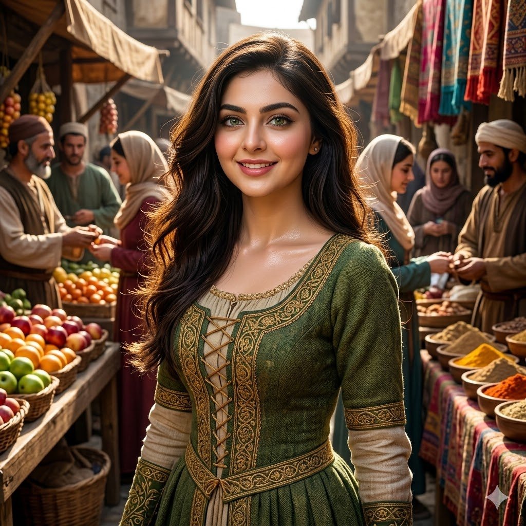 Vibrant Life in a Medieval Market