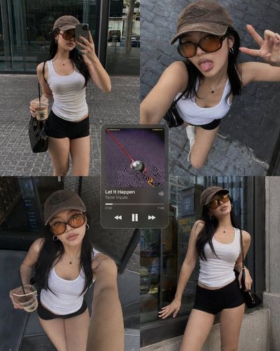 Urban Elegance: A Mirror Selfie Collage